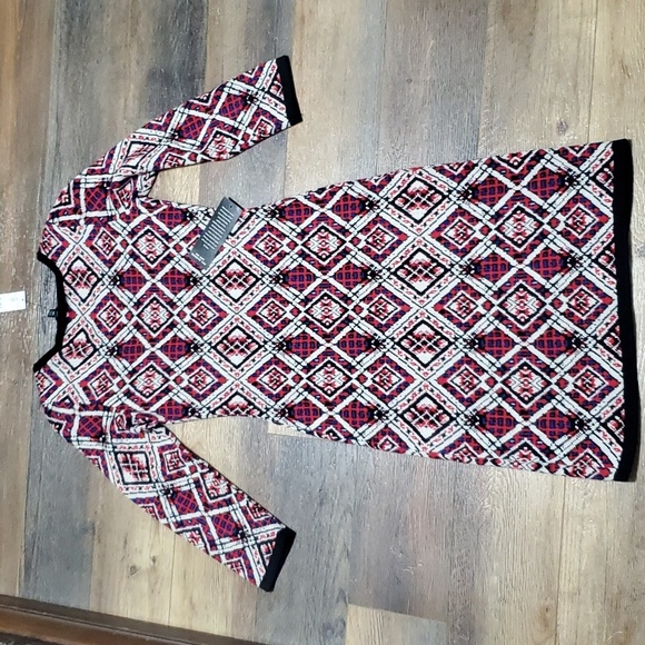 The limited nwt knit multicolored long sleeve geometric pattern dress - Picture 6 of 7